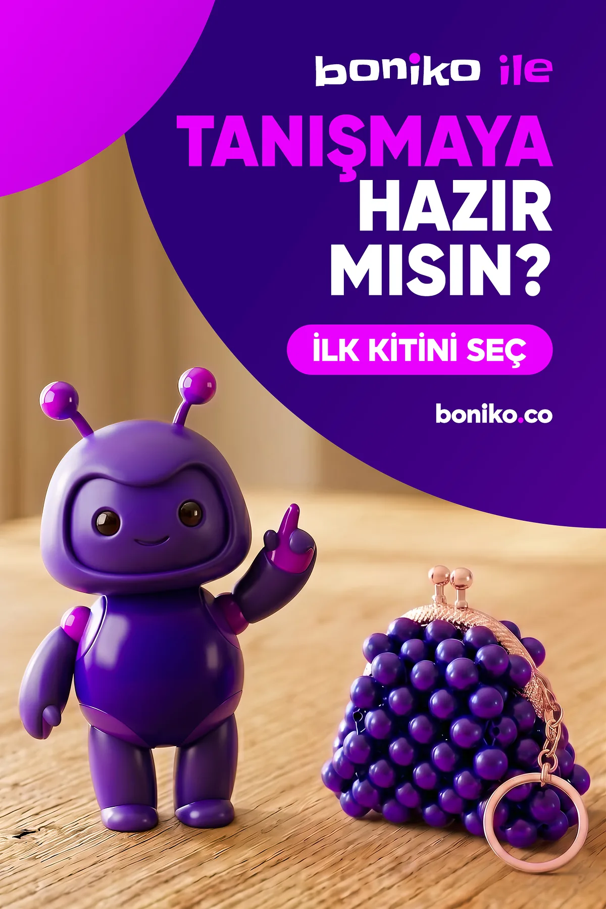 Çanta Anahtarlık Kiti Mor – Boniko ile kendin yap