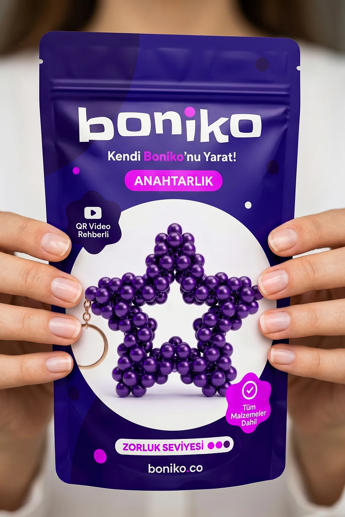 Yıldız Anahtarlık Kiti Mor paketi